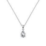 Aurojewels Silver S925 White Pear Drops Round Zirconia Fashion Design Set