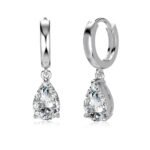 Aurojewels Silver S925 White Pear Drops Round Zirconia Fashion Design Set