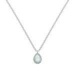 Aurojewels Silver S925 White Colorful Pear Drops Synthetic Stone Jewelry Set