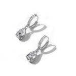 earring of Aurojewels Silver S925 White Pear Drops Round Zirconia Fashion Design Set