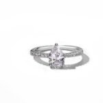 ring of Aurojewels Silver S925 White Pear Drops Round Zirconia Fashion Design Set