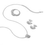 Aurojewels Silver S925 Soothing Ring Earring Necklace Set
