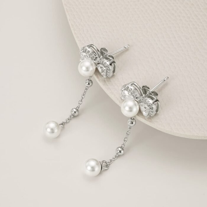 Aurojewels Silver S925 Spiritual Heart Bow Necklace, Earrings, Ring