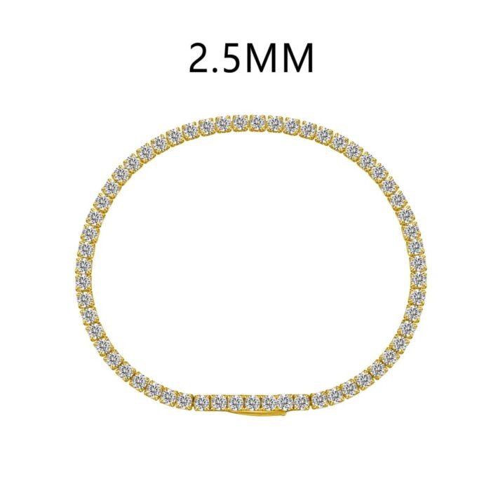 Aurojewels S925 Sterling Silver 5A Diamond Invisible Clasp Tennis Bracelet
