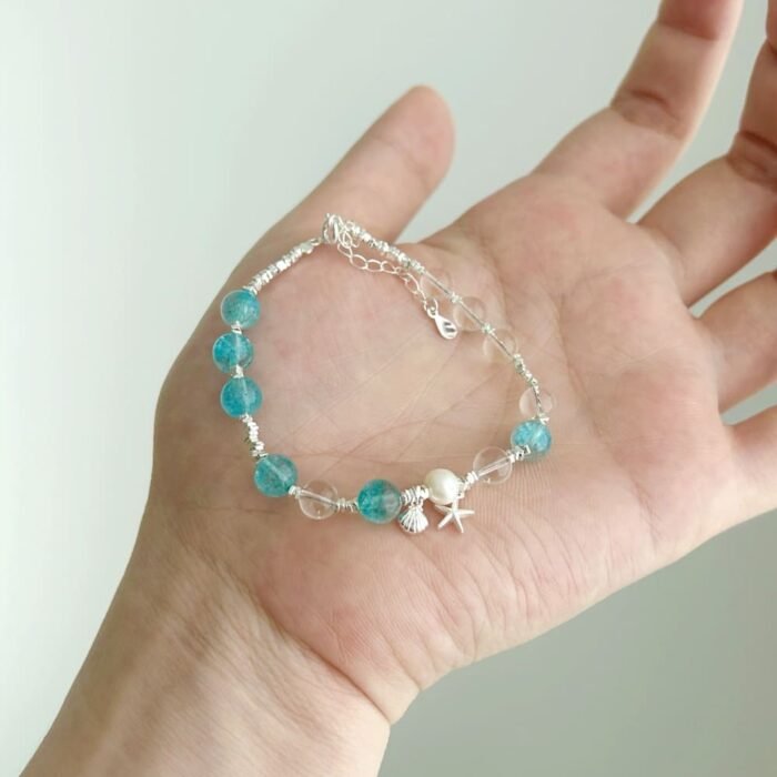 Aurojewels S925 Sterling Silver White Crystal Pearl Bracelet