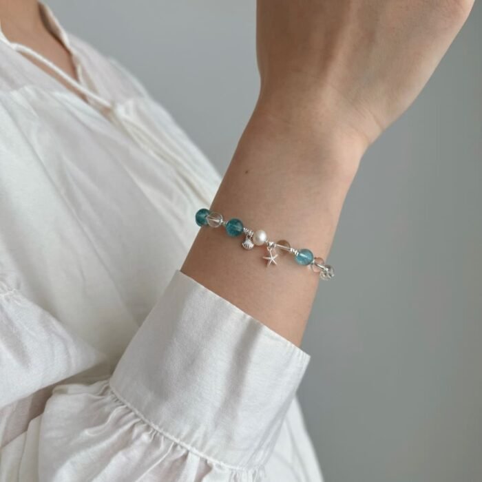Aurojewels S925 Sterling Silver White Crystal Pearl Bracelet