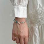 Aurojewels S925 Sterling Silver White Crystal Pearl Bracelet