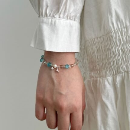 Aurojewels S925 Sterling Silver White Crystal Pearl Bracelet
