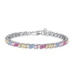 Main picture of S925 Sterling Silver Colorful Zirconia Set Delicate Fashion Bracelet