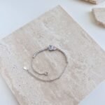Aurojewels S925 Sterling Silver Pink Heart Zirconia "You&Me"Bracelet