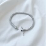 Aurojewels S925 Sterling Silver Round Zirconia Diamond Set Fashion Bracelet