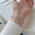 Aurojewels S925 Sterling Silver Round Zirconia Diamond Set Fashion Bracelet
