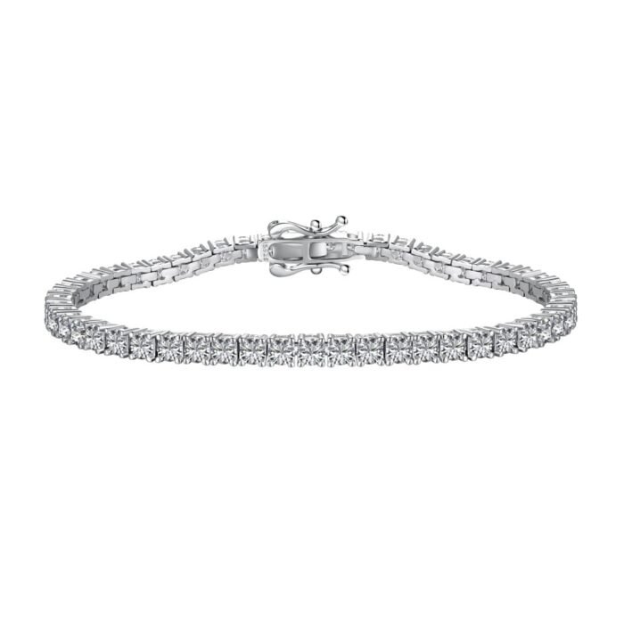 Main picture of Aurojewels S925 Sterling Silver Round Zirconia Diamond Set Fashion Bracelet